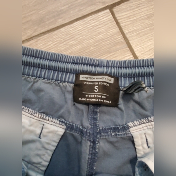 COTTON ON men's 100% cotton black blue casual basic pull-on shorts • bundle of 2 - Picture 5 of 12